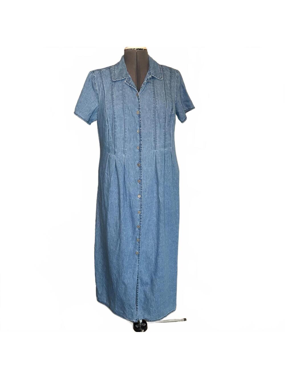 California Concepts Vintage Denim Button-Up Dress Size 14